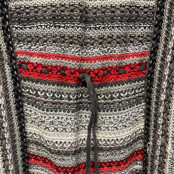 ZOZO Cotton Linen Blend Open Front Long Duster Cardigan Fringe Sweater Multi L - Picture 4 of 5